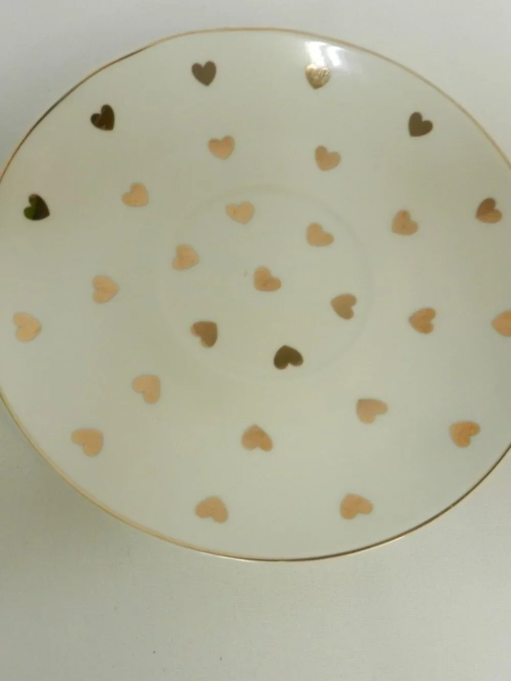 Elegance Gold Hearts Teacup tea cup & saucer mug cup set 2 place settings dish